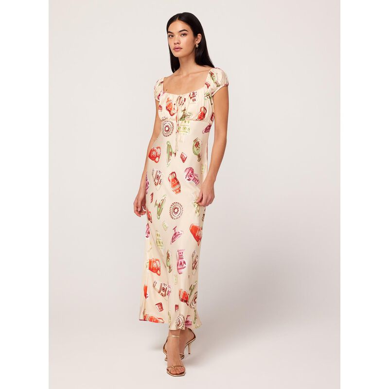 KITRI Bess Ivory Pottery Print Maxi Dress image number 2